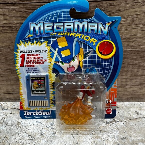 Vintage MegaMan NT Warrior TorchSoul Figure 2004 Mattel BattleChip CP6 New Rare - Picture 1 of 11